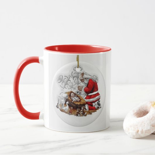 Santa Beta mit dem Baby Jesus Tasse (Mit Donut)