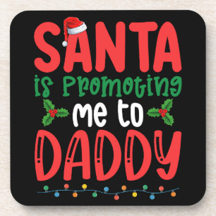 Santa bewirbt mich zum Daddy Family Christmas Getränkeuntersetzer