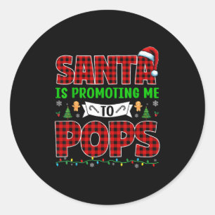 Santa bewirbt mich zum Pops Xmas Schwangerschaft E Runder Aufkleber
