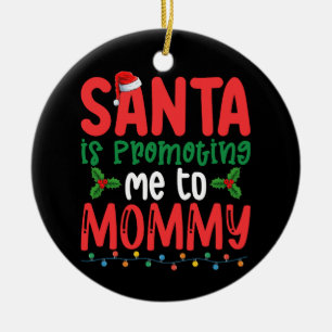 Santa bewirbt mich zur Mummy-Familien-Weihnachten Keramik Ornament