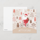 Santa Bicycling Feiertagskarte (Vorne/Hinten)
