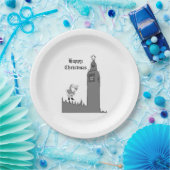 Santa Big Ben London Father Weihnachten Pappteller (Party)