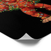 Santa Bigfoot 67 Christmas Tree Xmas Lights Funny  Poster (Ecke)