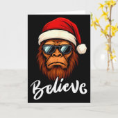 Santa Bigfoot Christmas Funny Sasquatch Believe Xm Karte (Gelbe Blume)