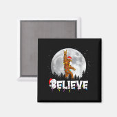 Santa Bigfoot Christmas Light Funny Believe Magnet (Vorderseite/Rückseite)