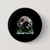 Santa Bigfoot Christmas Lights Funny Sasquatch Bel Button (Vorderseite)
