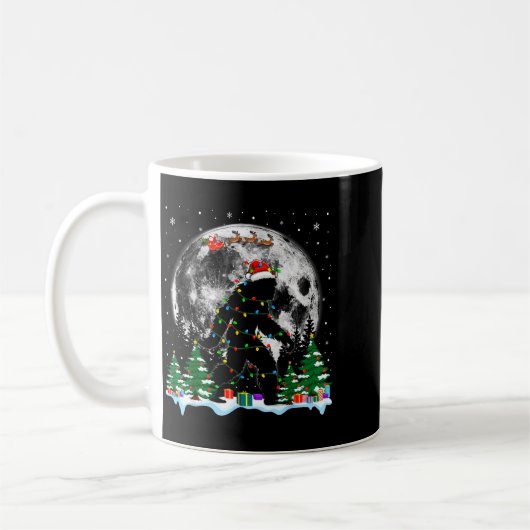 Santa Bigfoot Christmas Lights Funny Sasquatch Bel Kaffeetasse (Links)