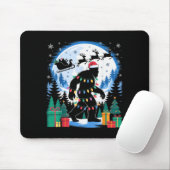 Santa Bigfoot Christmas Lights Funny Sasquatch Bel Mousepad (Mit Mouse)