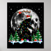 Santa Bigfoot Christmas Lights Funny Sasquatch Bel Poster (Vorne)