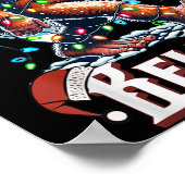 Santa Bigfoot Christmas Lights Funny Sasquatch Bel Poster (Ecke)