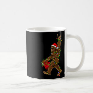 Santa Bigfoot Christmas Lights Rock Fun Sasquatch Kaffeetasse