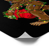 Santa Bigfoot Christmas Lights Rock Fun Sasquatch  Poster (Ecke)