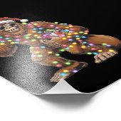 Santa Bigfoot Christmas Lights Rock Funny Fotodruck (Ecke)