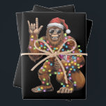 Santa Bigfoot Christmas Lights Rock Funny Geschenkpapier Set<br><div class="desc">Santa Bigfoot Christmas Lights Rock Funny Sasquatch Glaube</div>