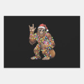 Santa Bigfoot Christmas Lights Rock Funny Geschenkpapier Set (Vorderseite)