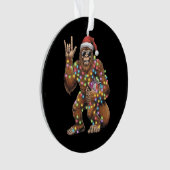 Santa Bigfoot Christmas Lights Rock Funny Ornament (Vorderseite)