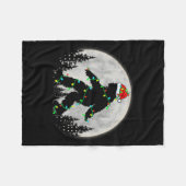 Santa Bigfoot Christmas Lights Rock Funny Sasquatc Fleecedecke (Vorderseite (Horizontal))