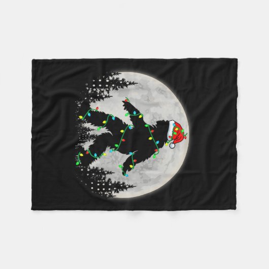 Santa Bigfoot Christmas Lights Rock Funny Sasquatc Fleecedecke (Vorderseite (Horizontal))
