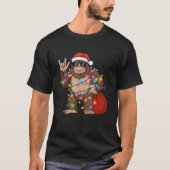 Santa Bigfoot Christmas Lights Rock Funny Sasquatc T-Shirt (Vorderseite)