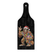 Santa Bigfoot Christmas Lights Rock Funny Schneidebrett (Vorderseite)