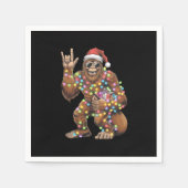 Santa Bigfoot Christmas Lights Rock Funny Serviette (Vorderseite)