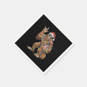 Santa Bigfoot Christmas Lights Rock Funny Serviette (Ecke)