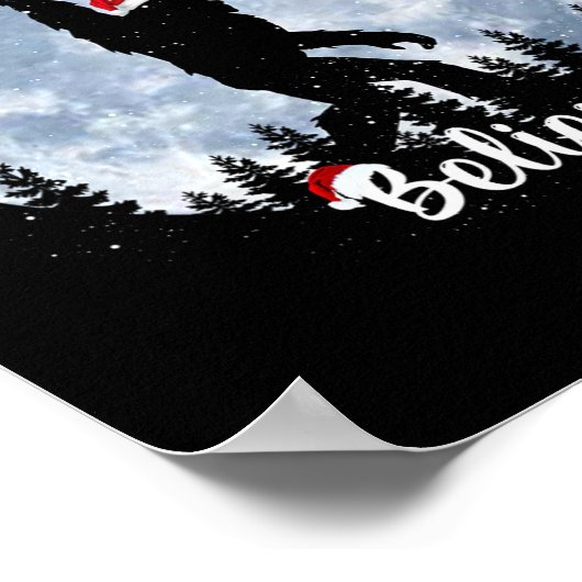 Santa Bigfoot Christmas Rock Roll Sasquatch Glauv Poster (Ecke)