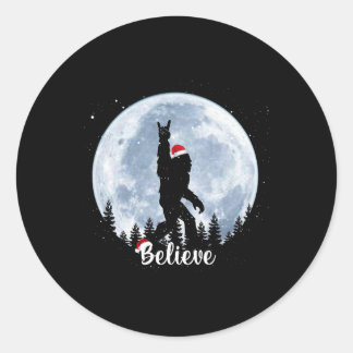 Santa Bigfoot Christmas Rock Roll Sasquatch Glauv Runder Aufkleber
