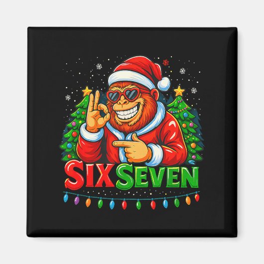 Santa Bigfoot Christmas Sasquatch 67 Funny Meme Si Magnet (Vorne)