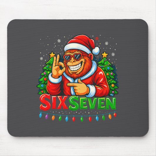 Santa Bigfoot Christmas Sasquatch 67 Funny Meme Si Mousepad (Vorne)
