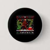 Santa Bigfoot Christmas Tree Funny Sasquatch 67  Button (Vorderseite)