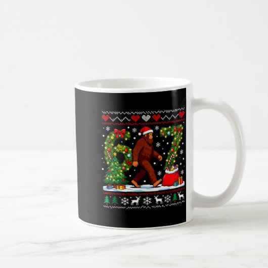Santa Bigfoot Christmas Tree Funny Sasquatch 67  Kaffeetasse (Rechts)