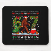 Santa Bigfoot Christmas Tree Funny Sasquatch 67 Mousepad (Vorne)