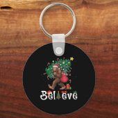 Santa Bigfoot Christmas Tree Lights Sasquatch Beli Schlüsselanhänger (Vorderseite)