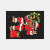Santa Bigfoot Christmas Tree Sasquatch 67 Six Seve Fleecedecke (Vorderseite (Horizontal))