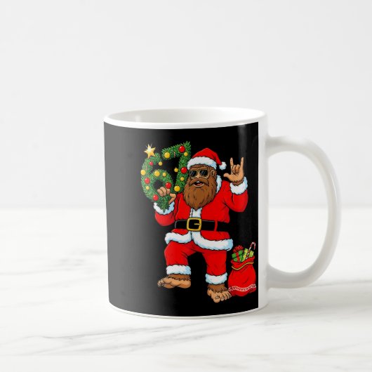 Santa Bigfoot Christmas Tree Sasquatch 67 Six Seve Kaffeetasse (Rechts)