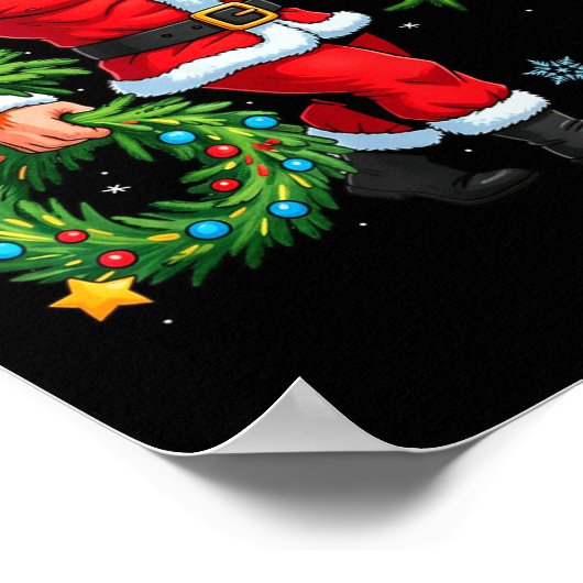 Santa Bigfoot Christmas Tree Sasquatch 67 Six Seve Poster (Ecke)