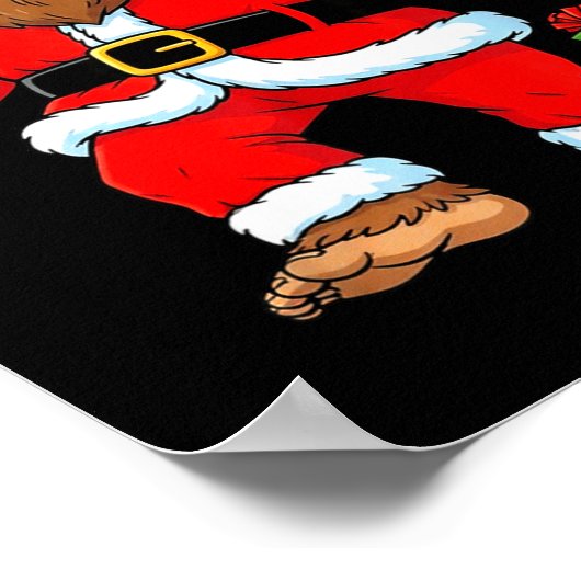 Santa Bigfoot Christmas Tree Sasquatch 67 Six Seve Poster (Ecke)