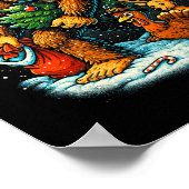 Santa Bigfoot Christmas Tree Turkey Reindeer Thank Poster (Ecke)