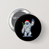 Santa Bigfoot Christmas Tree Xmas Lights Funny Sas Button (Vorne & Hinten)