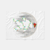 Santa Bigfoot Christmas Tree Xmas Lights Funny Sas Fleecedecke (Vorderseite (Horizontal))