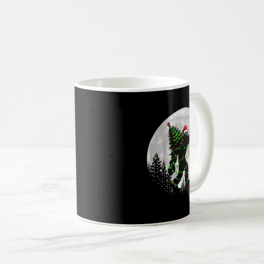 Santa Bigfoot Christmas Tree Xmas Lights Funny Sas Kaffeetasse (VorderseiteRechts)