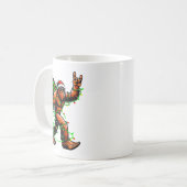 Santa Bigfoot Christmas Tree Xmas Lights Funny Sas Kaffeetasse (Vorderseite Links)