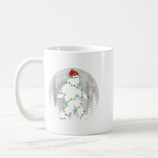 Santa Bigfoot Christmas Tree Xmas Lights Funny Sas Kaffeetasse (Links)
