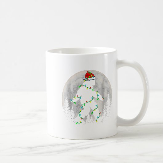 Santa Bigfoot Christmas Tree Xmas Lights Funny Sas Kaffeetasse (Rechts)
