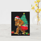 Santa Bigfoot Christmas Tree Xmas Lights Funny Sas Karte (Gelbe Blume)