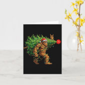 Santa Bigfoot Christmas Tree Xmas Lights Funny Sas Karte (Gelbe Blume)