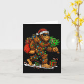 Santa Bigfoot Christmas Tree Xmas Lights Funny Sas Karte (Gelbe Blume)