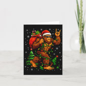 Santa Bigfoot Christmas Tree Xmas Lights Funny Sas Karte (Vorderseite)