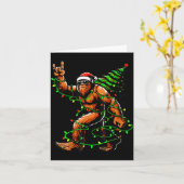 Santa Bigfoot Christmas Tree Xmas Lights Funny Sas Karte (Gelbe Blume)